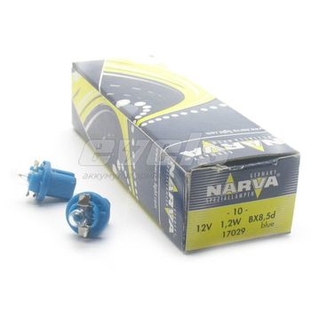 Лампа "NARVA" 12v 1,2W (BX8,5d blue) /BAX